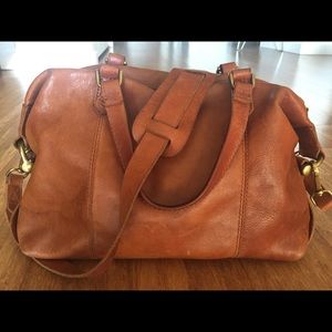 Madewell brown leather satchel
